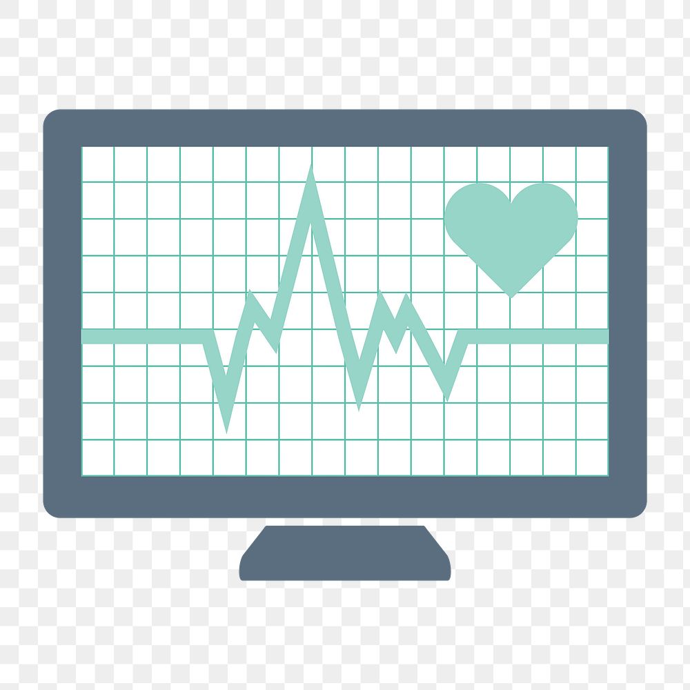 Pulse rate monitor icon png,  transparent background 