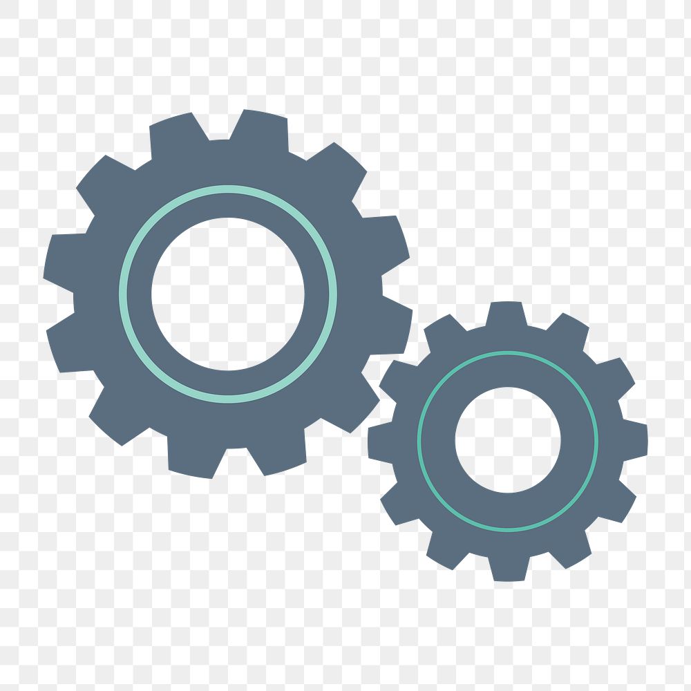 Gear doodle icon png,  transparent background 