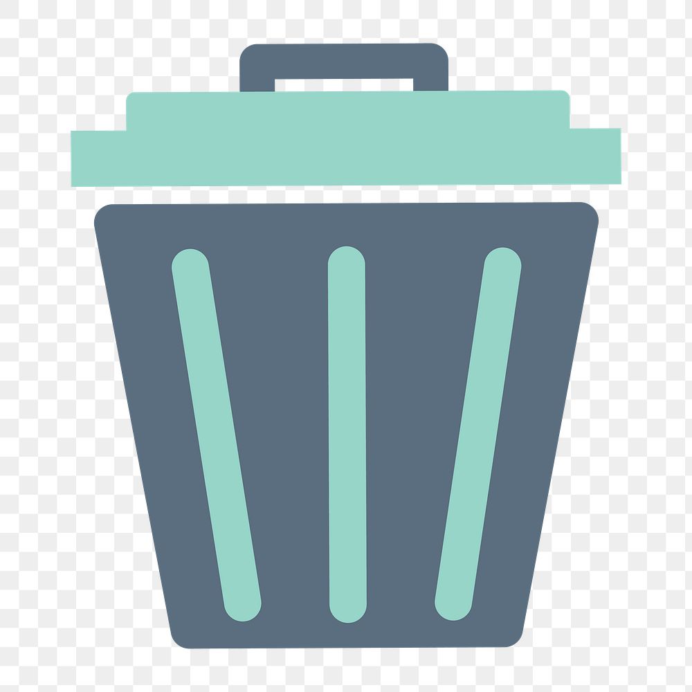 Trash bin icon png,  transparent background 