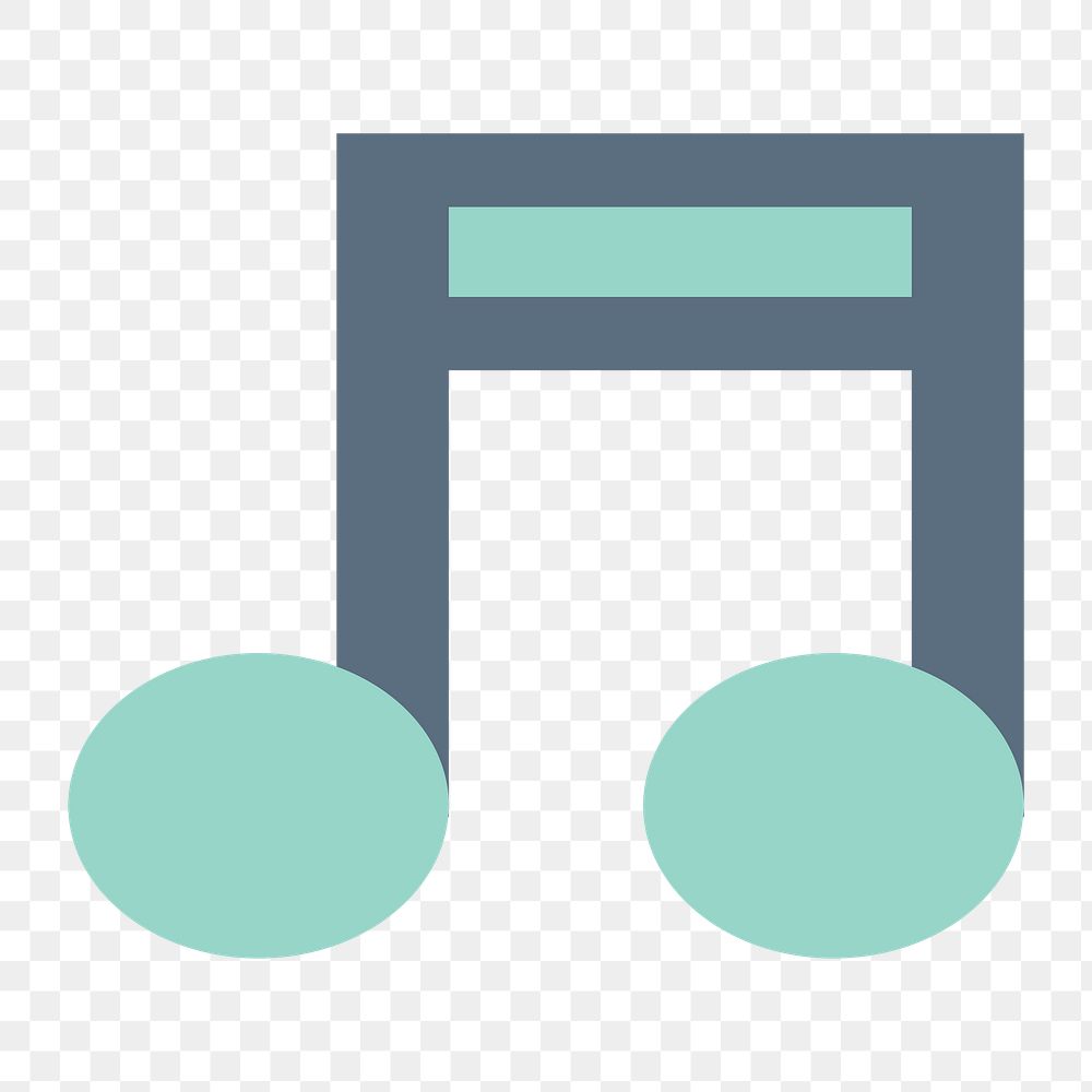 Musical note icon png,  transparent background 