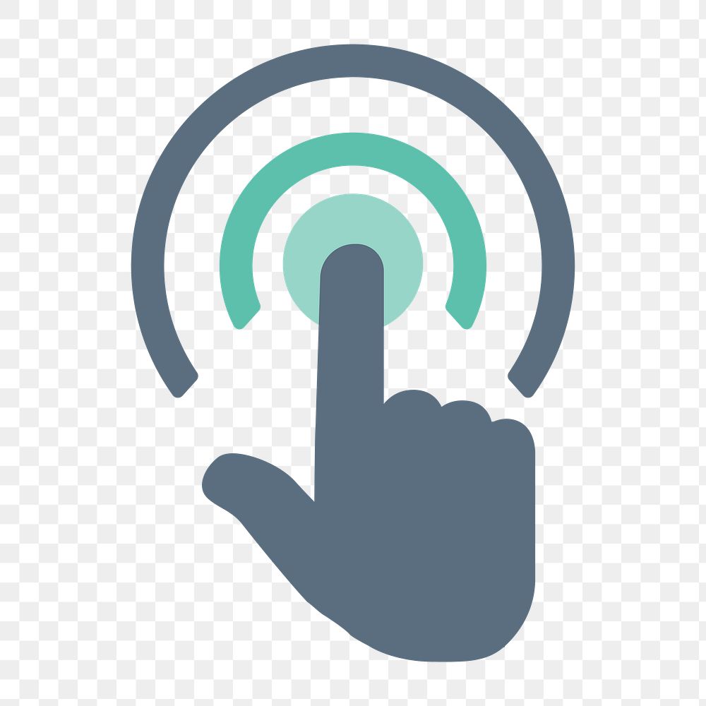 Touch screen icon png hand gesture illustration,  transparent background 