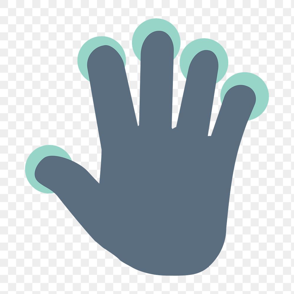Fingerprint scan icon png, hand gesture illustration on transparent background 
