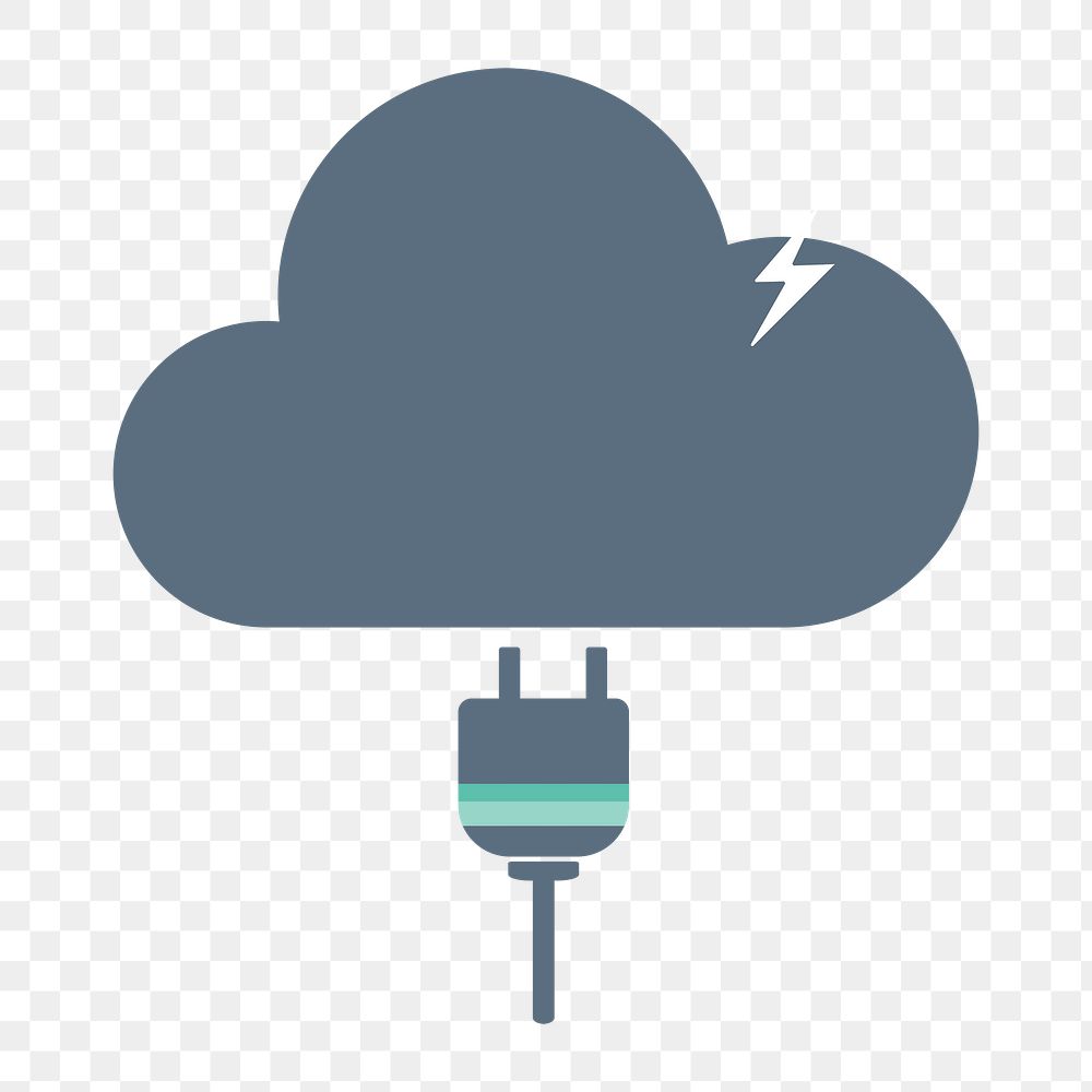 Cloud plugin icon png,  transparent background 