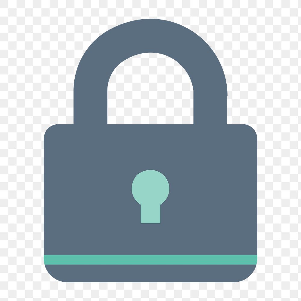 Padlock icon png, security illustration on transparent background 