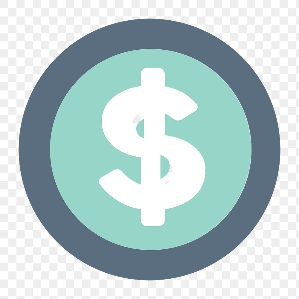Dollar currency icon png, transparent background