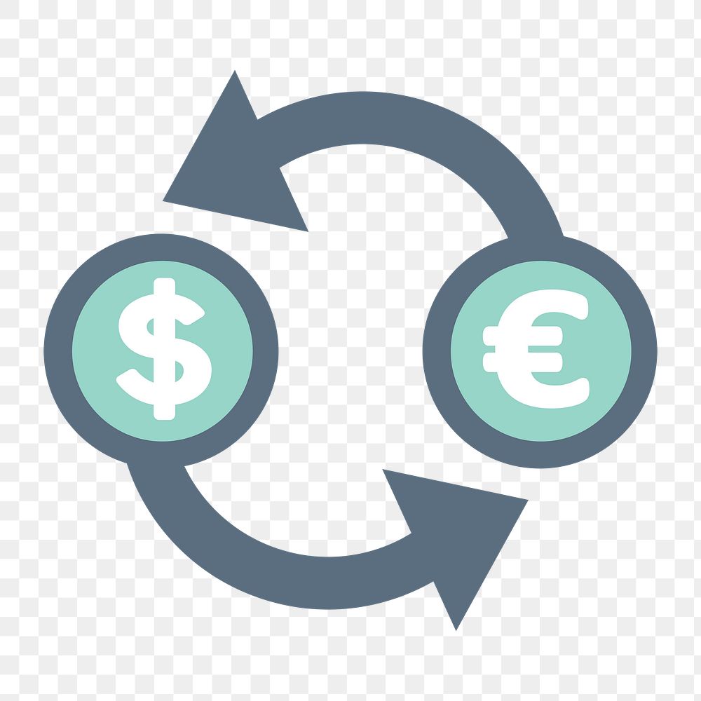 Currency exchange icon png, transparent background 