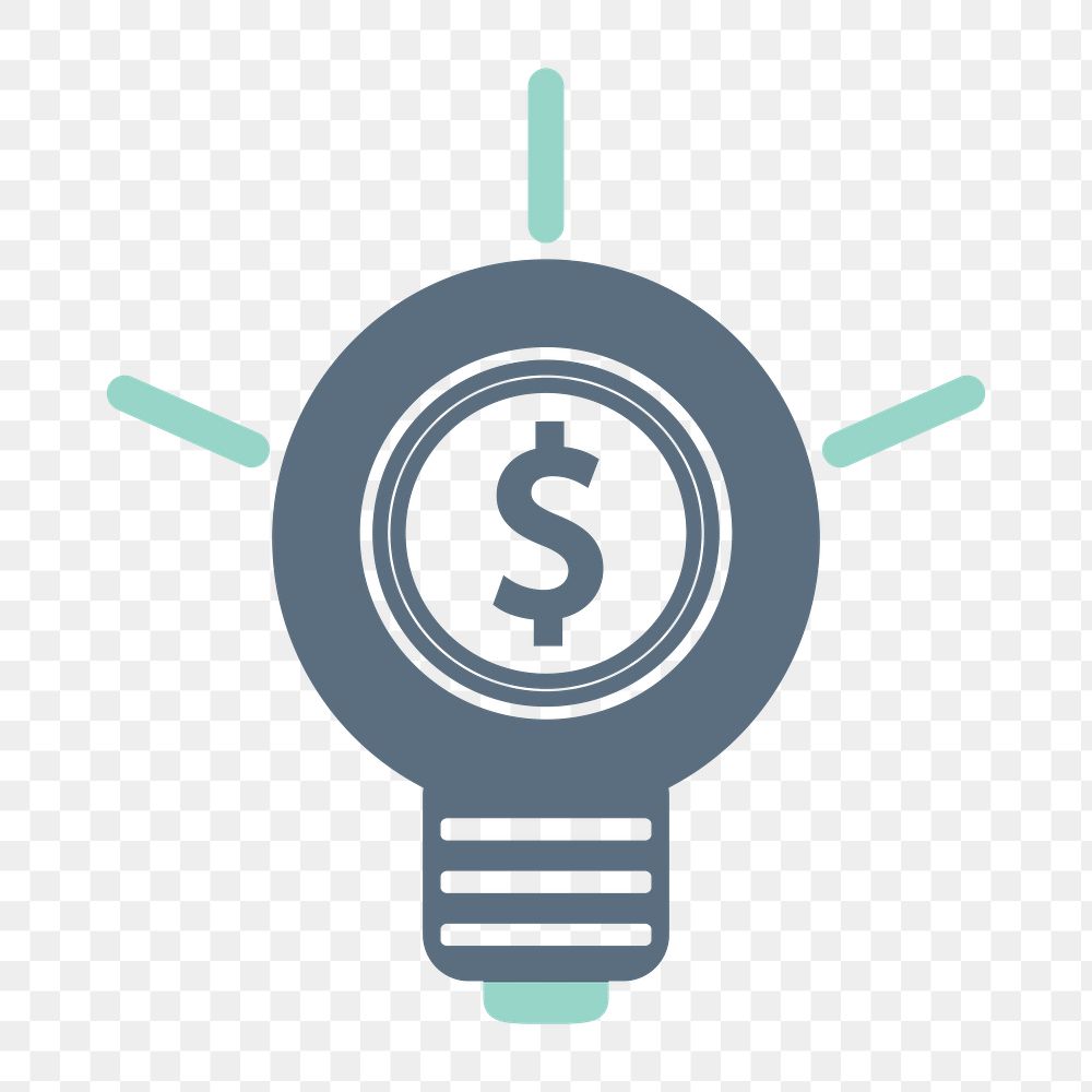 Light bulb icon png, business idea illustration on  transparent background 