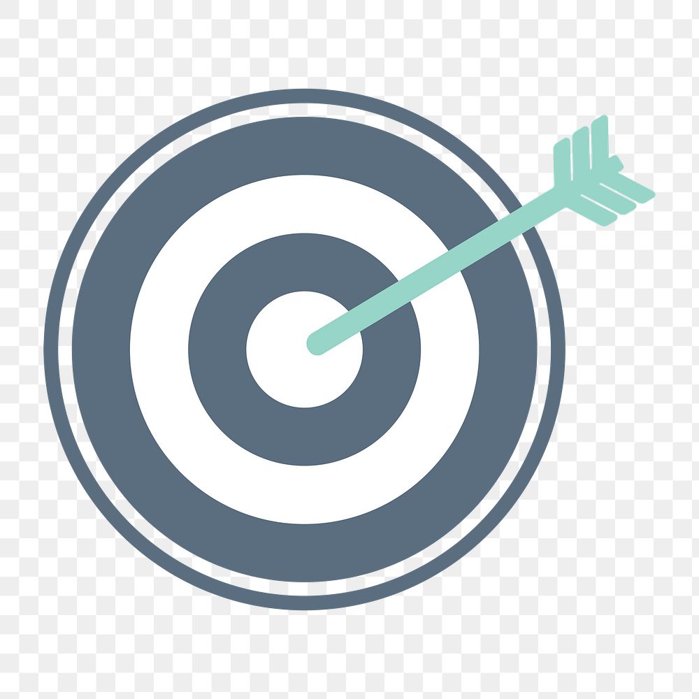 Dartboard icon png, business target illustration on  transparent background 