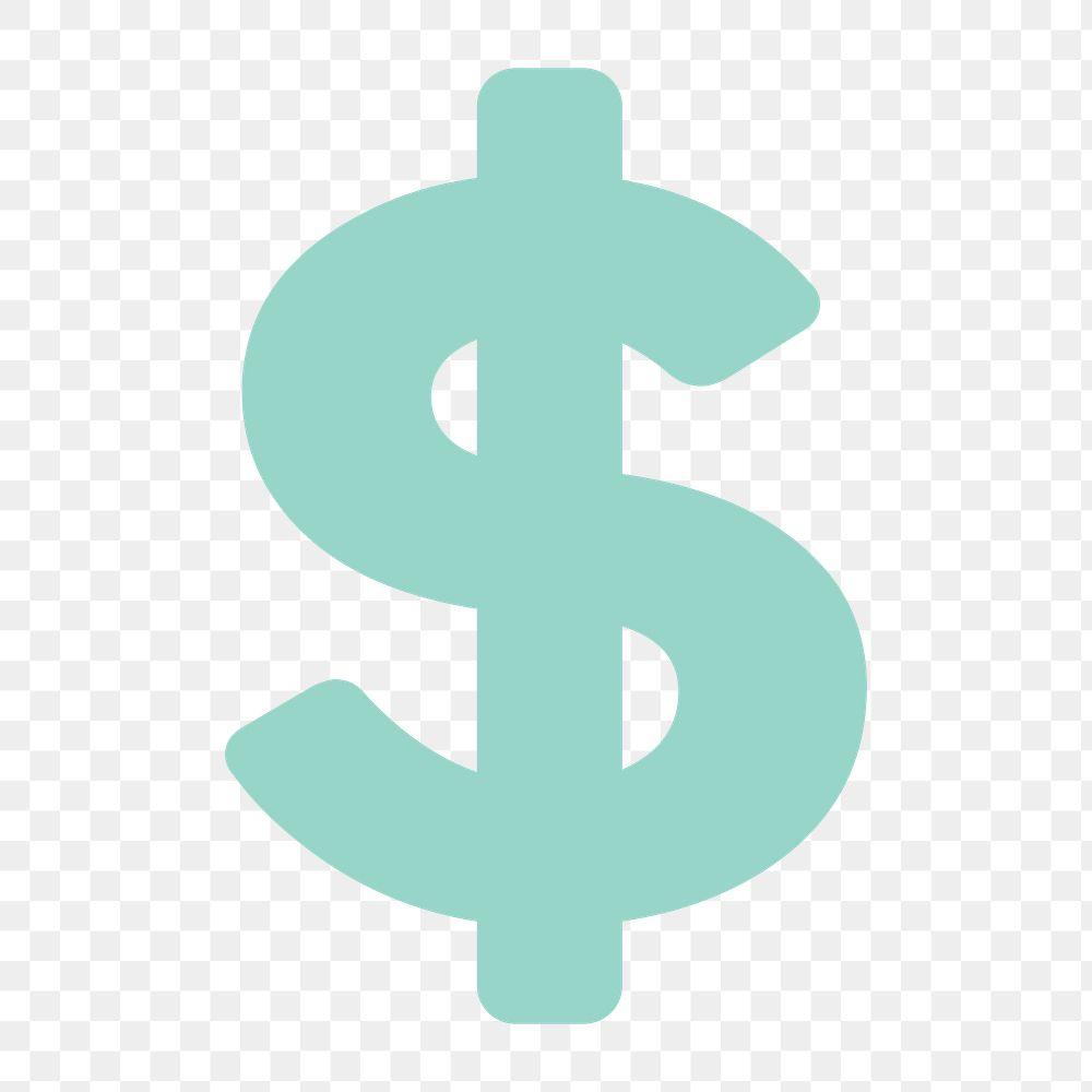 Dollar currency icon png,  transparent background 