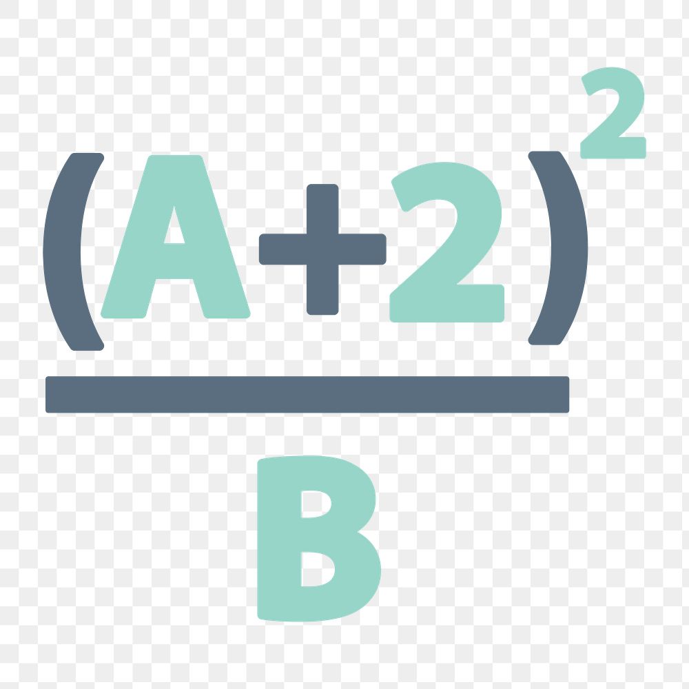 Mathematics formula icon png,  transparent background 