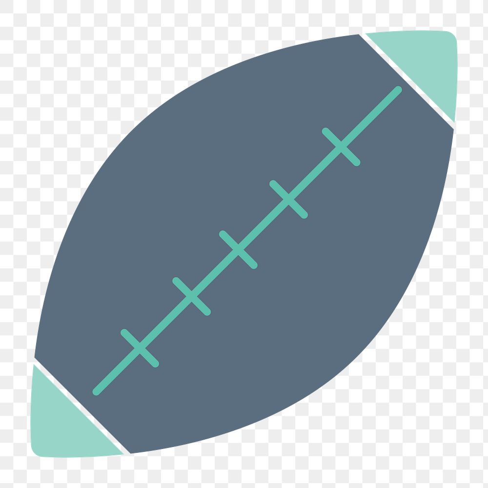 Rugby ball icon png,  transparent background 