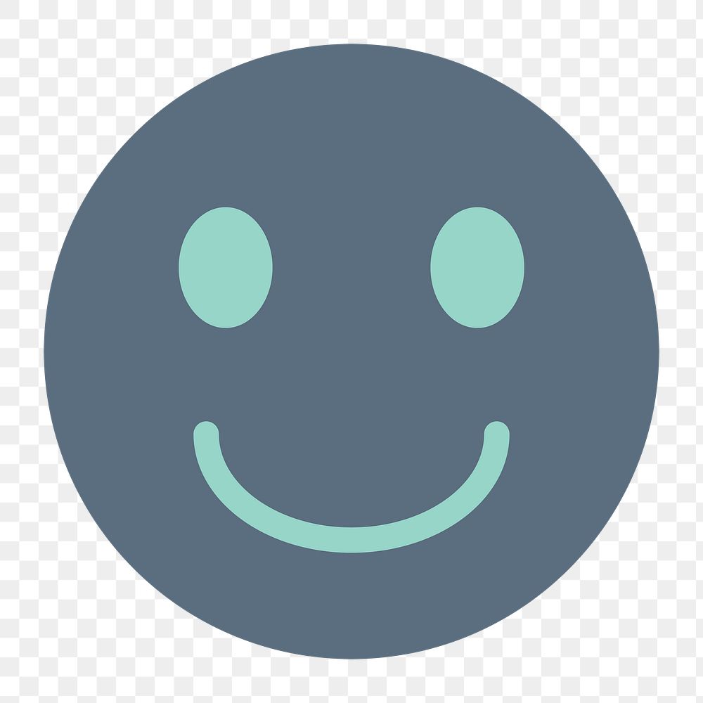Smiling emoji face icon png,  transparent background 