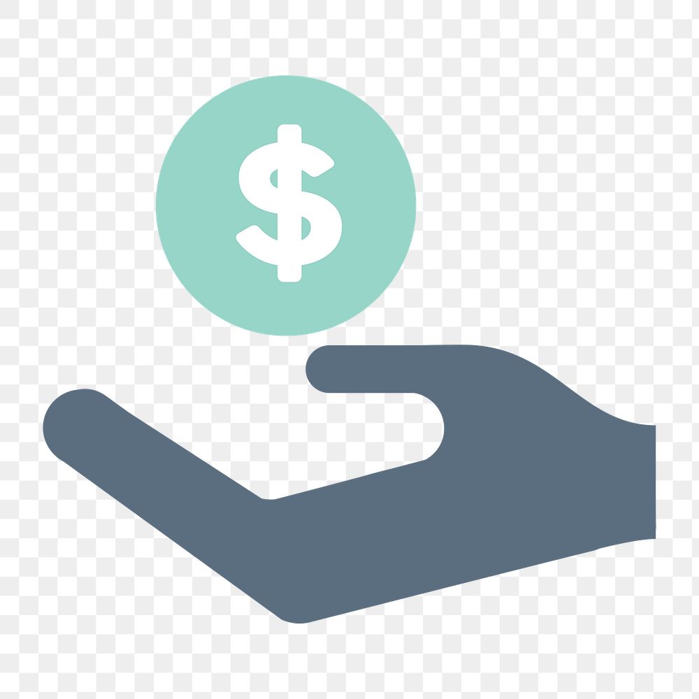 Donation icon png, charity illustration on transparent background