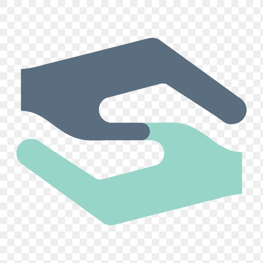 Helping hands icon png,  transparent background 