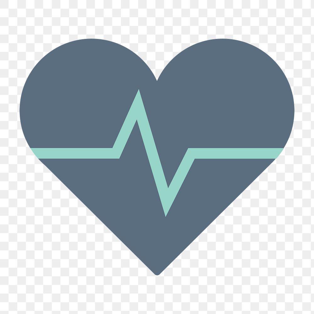 Heartbeat icon png, medical illustration on  transparent background 