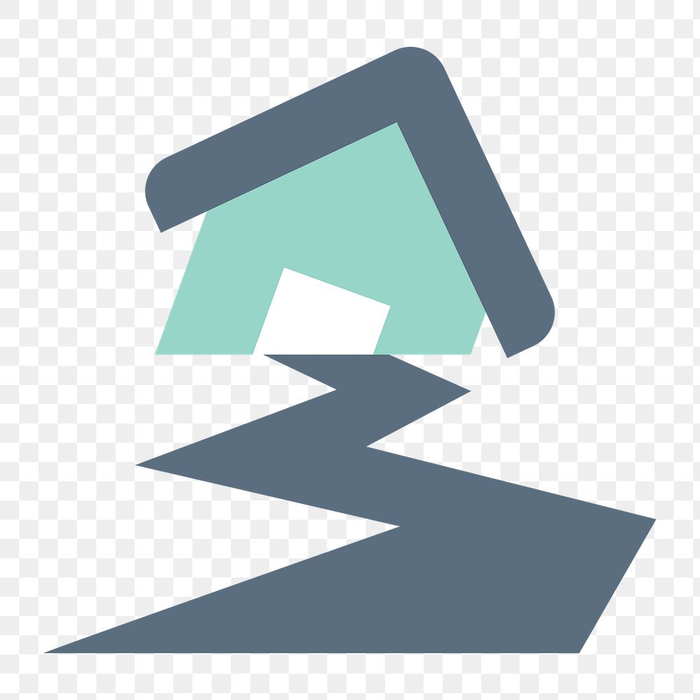 Damaged house icon png,  transparent background 