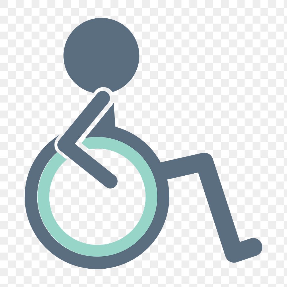 Wheelchair sign icon png, transparent background 