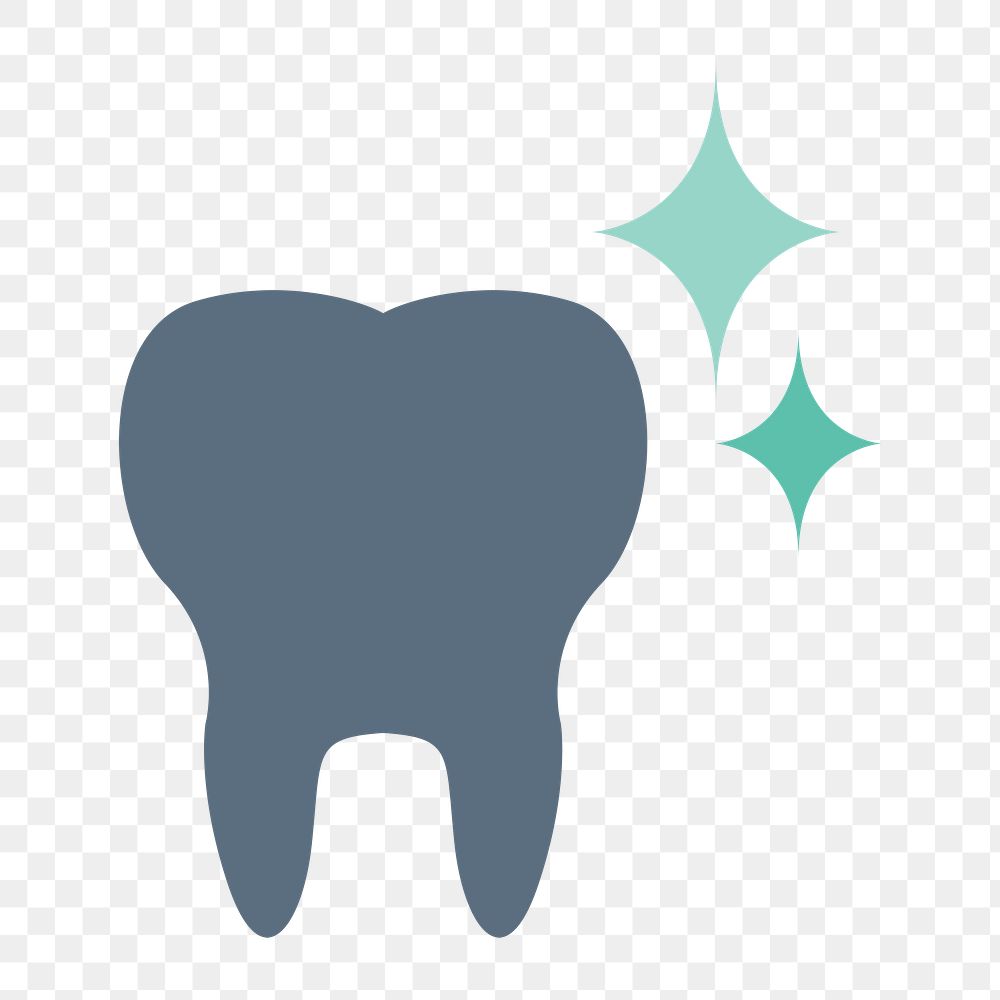 Tooth icon png, dentist illustration on transparent background 