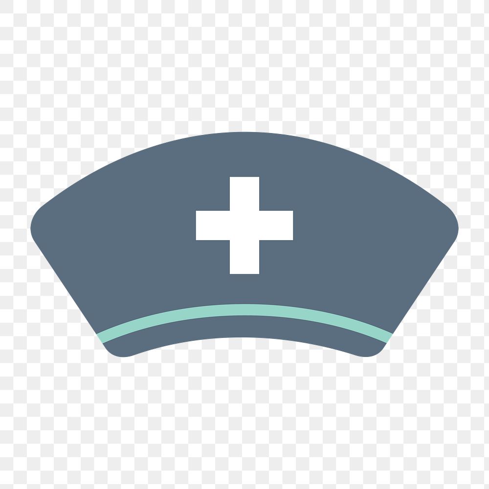 Nurse cap icon png,  transparent background 