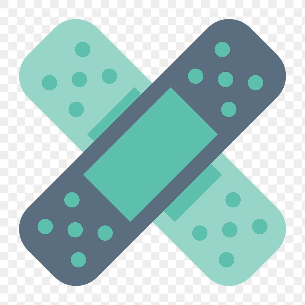 X shape bandage icon png, transparent background 