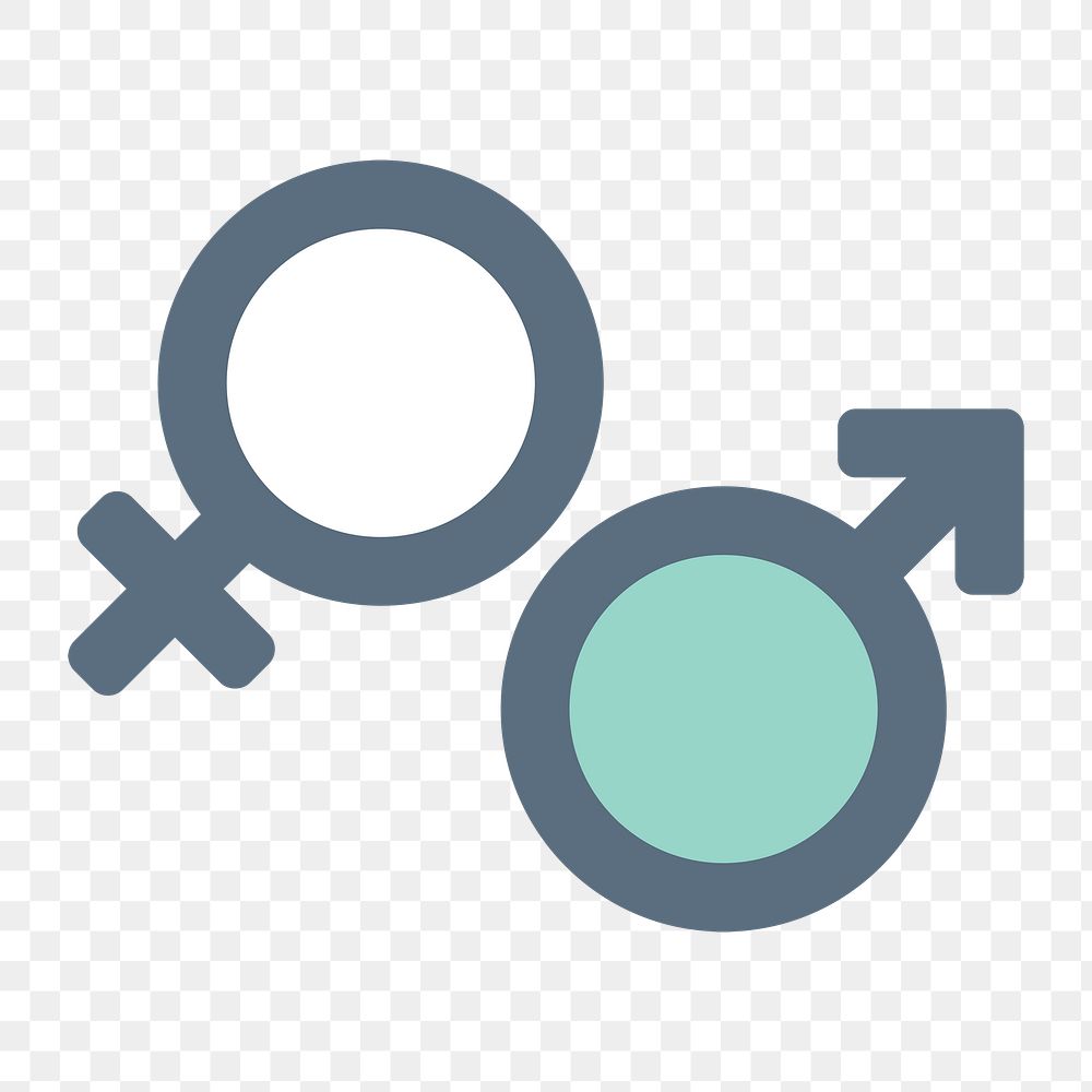 Gender symbol icon png,  transparent background 