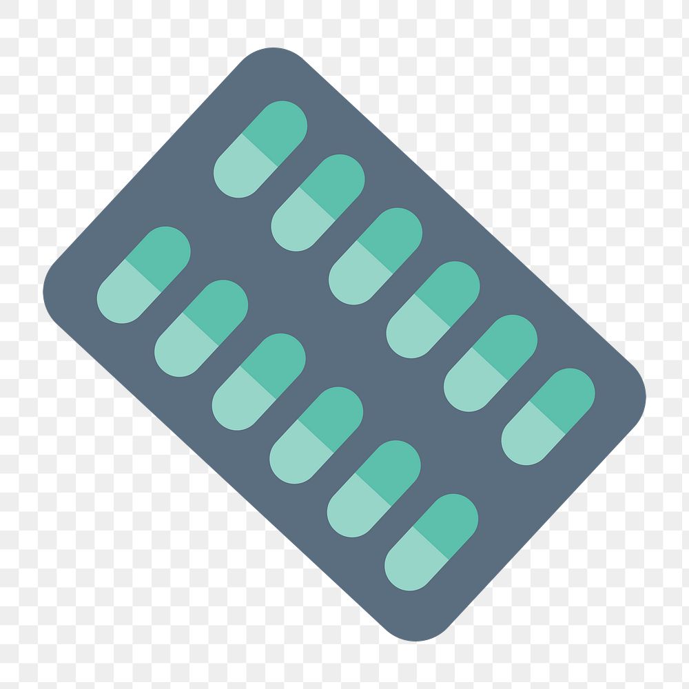 Medicine tablet icon png, transparent background 