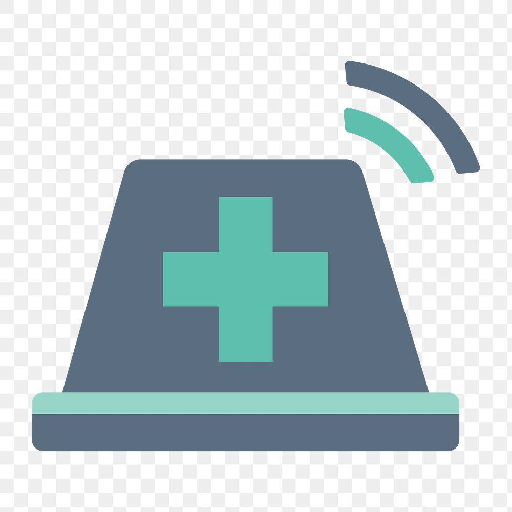 Ambulance siren icon png,  transparent background 