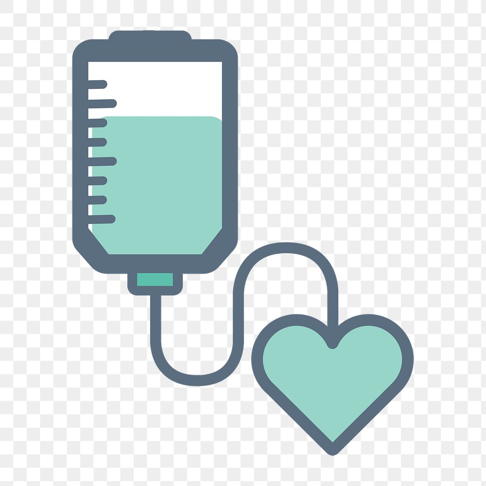 Blood donation icon png, medical illustration on  transparent background 