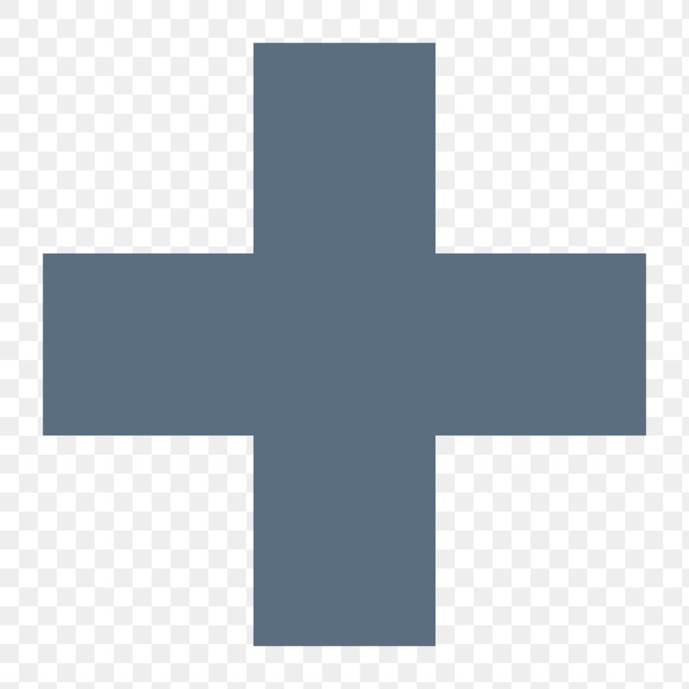 Medical cross symbol icon png, healthcare illustration on transparent background 