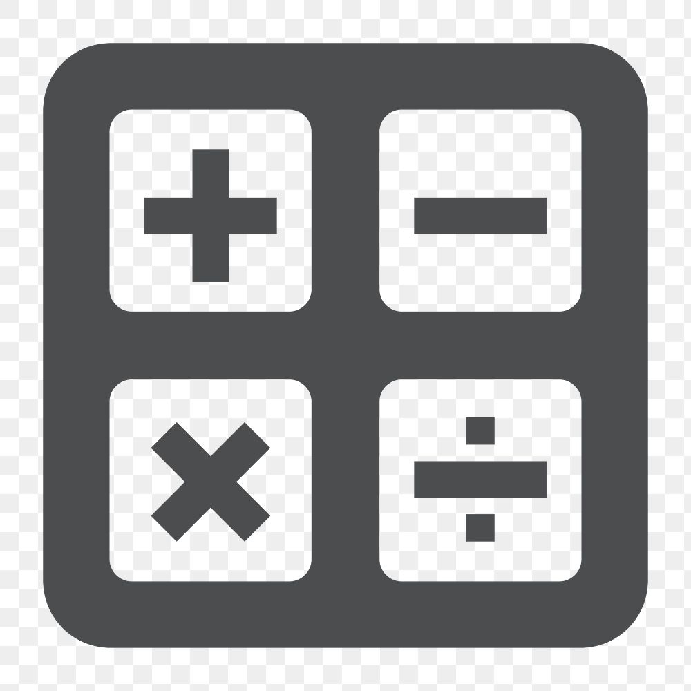 Mathematic symbols icon png, transparent background