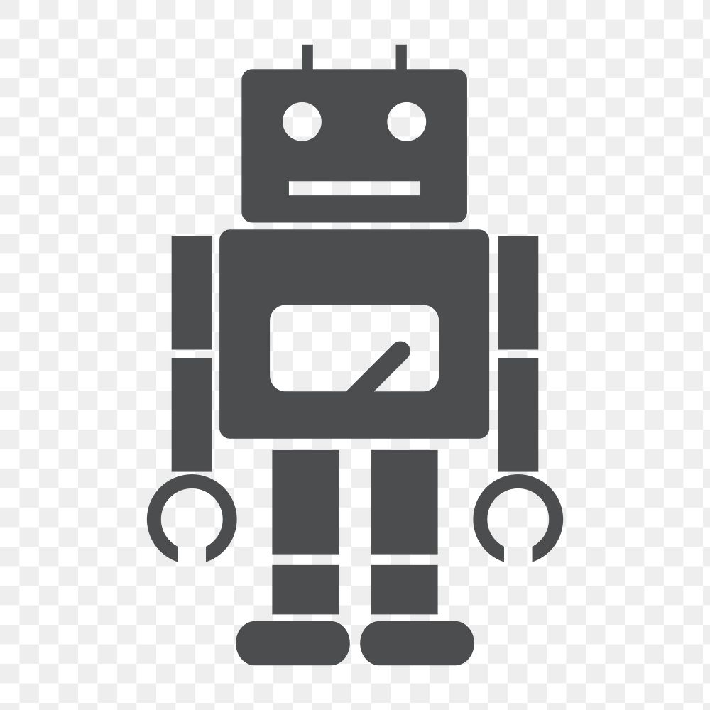 Robot icon png illustration,  transparent background 