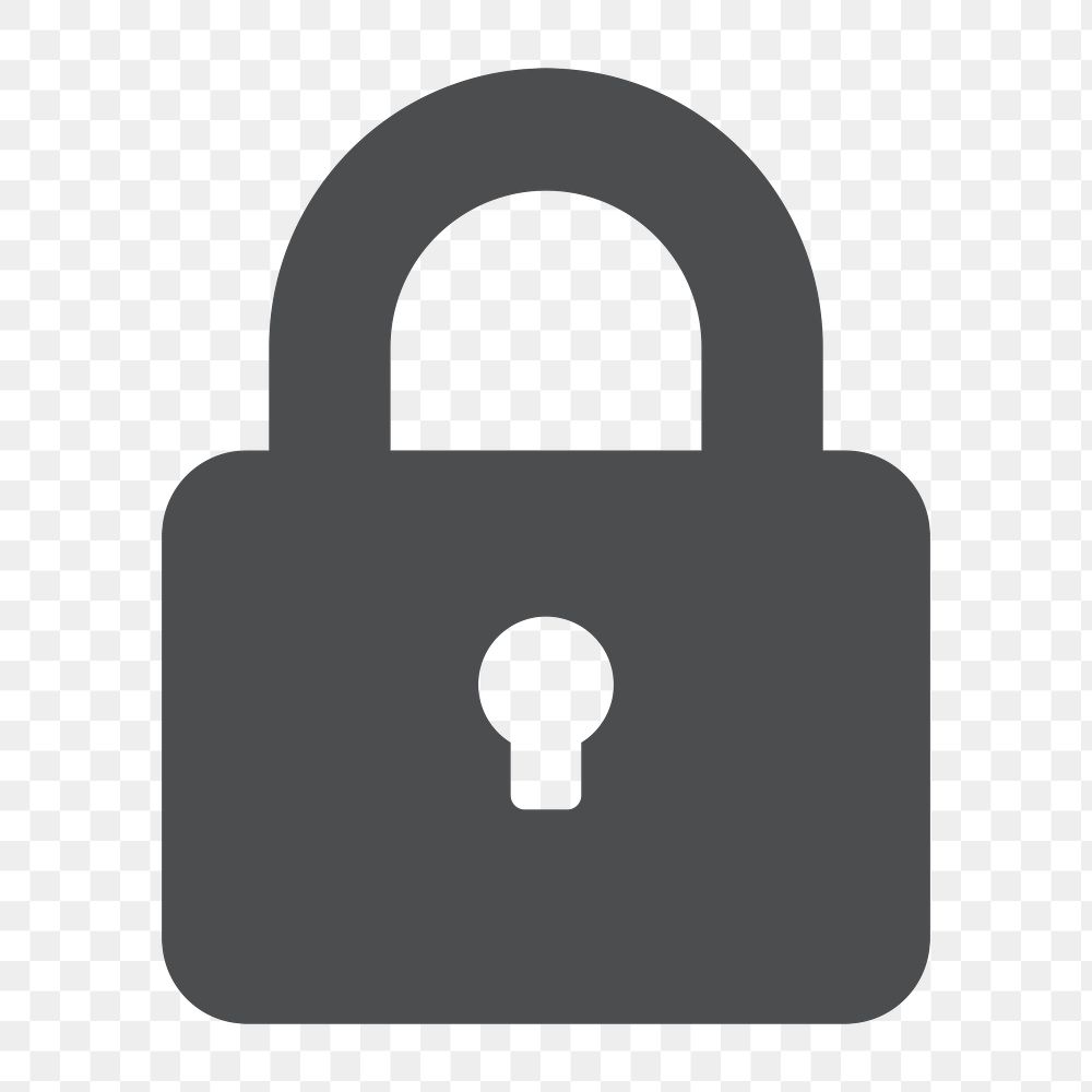 Padlock icon png, security illustration on transparent background 