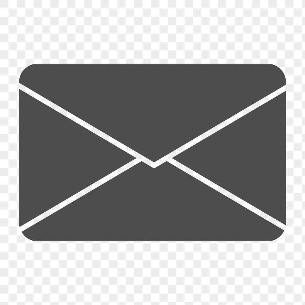 Email icon png, envelope illustration on  transparent background 