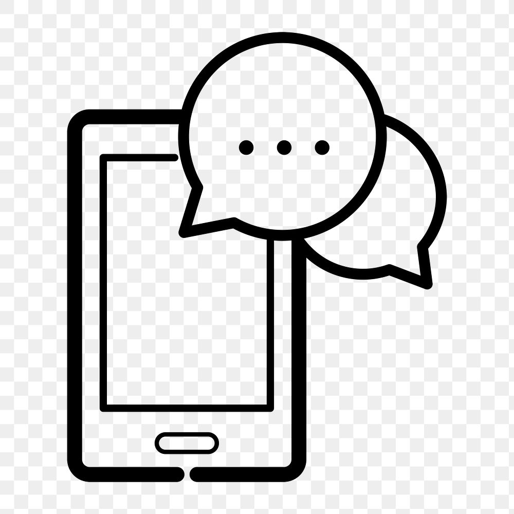 Png phone chatting icon, transparent background