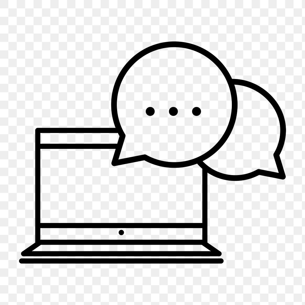 Png online messaging icon, transparent background