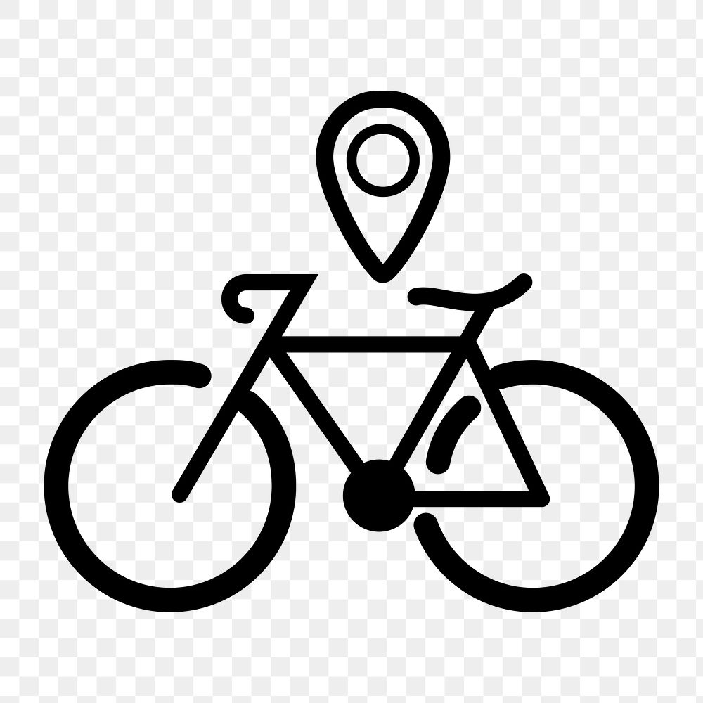 Bicycle map icon png,  transparent background 