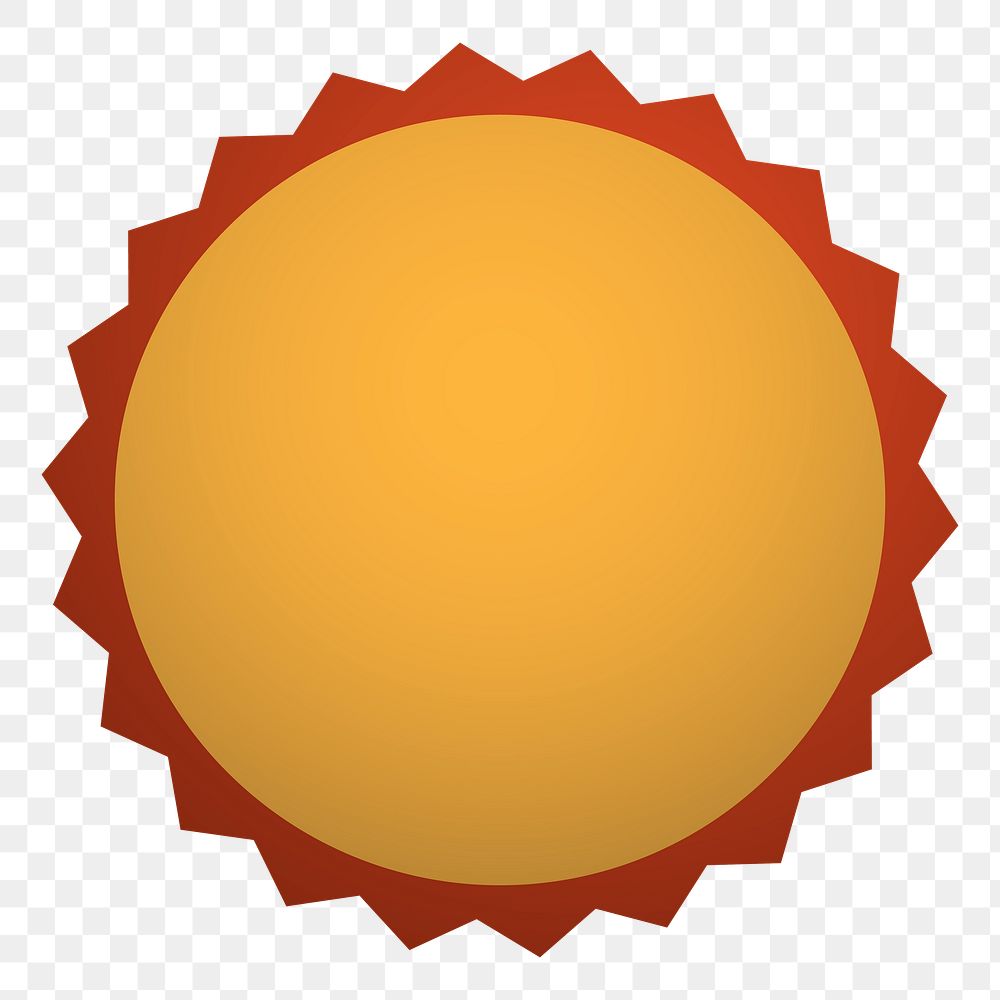 Png big sun sticker, transparent background