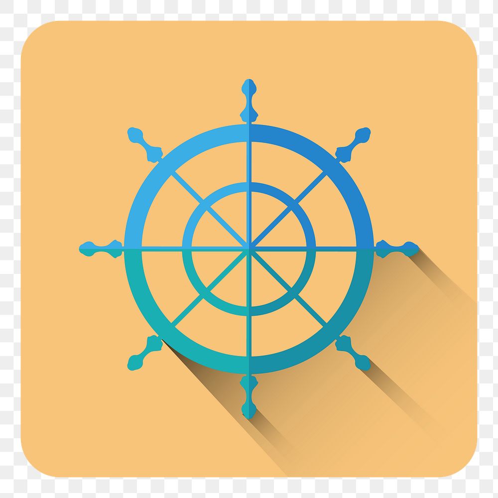 Png ship steering wheel icon, transparent background
