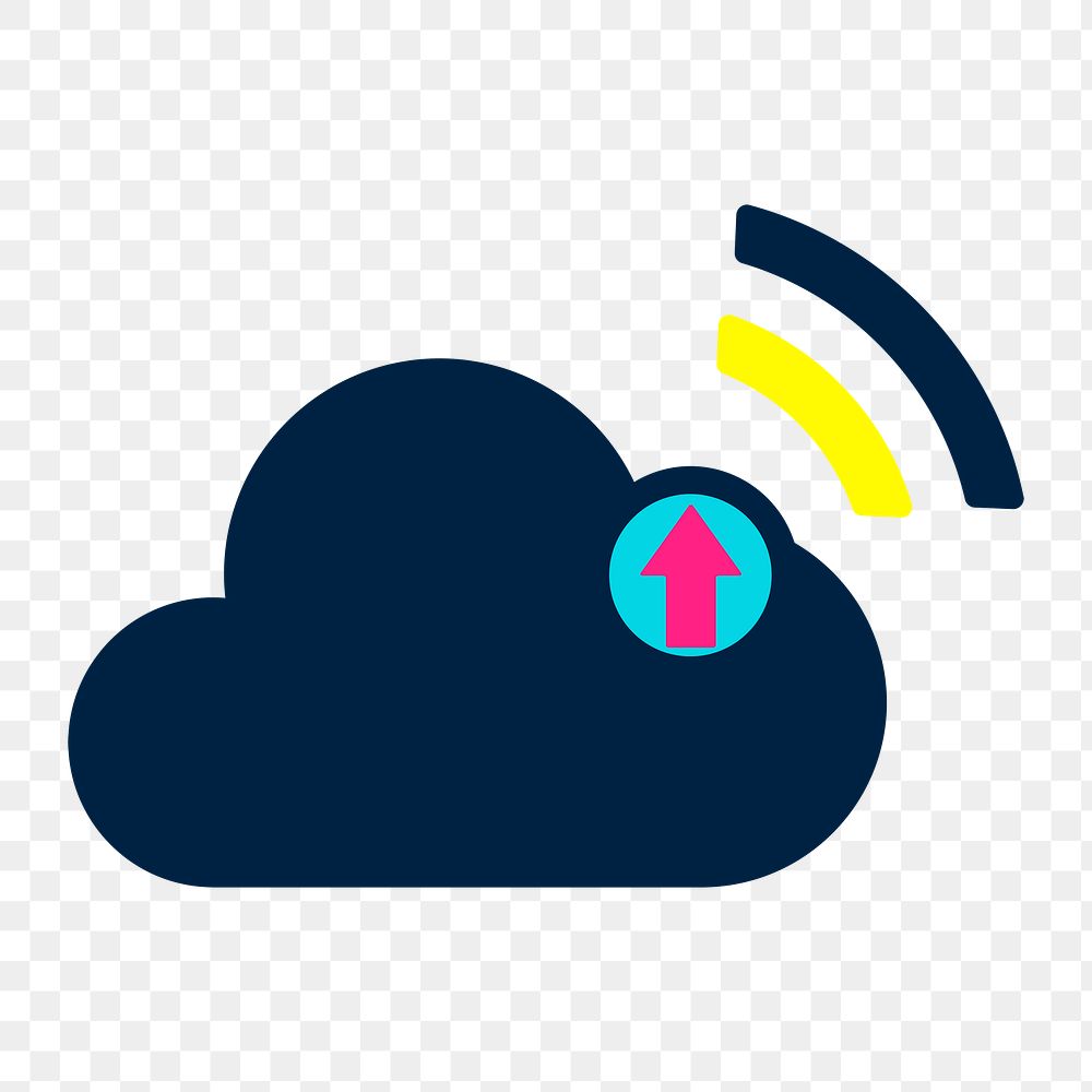 Cloud backup icon png, transparent background 