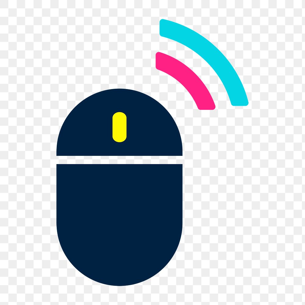 Wireless mouse cursor icon png,  transparent background 