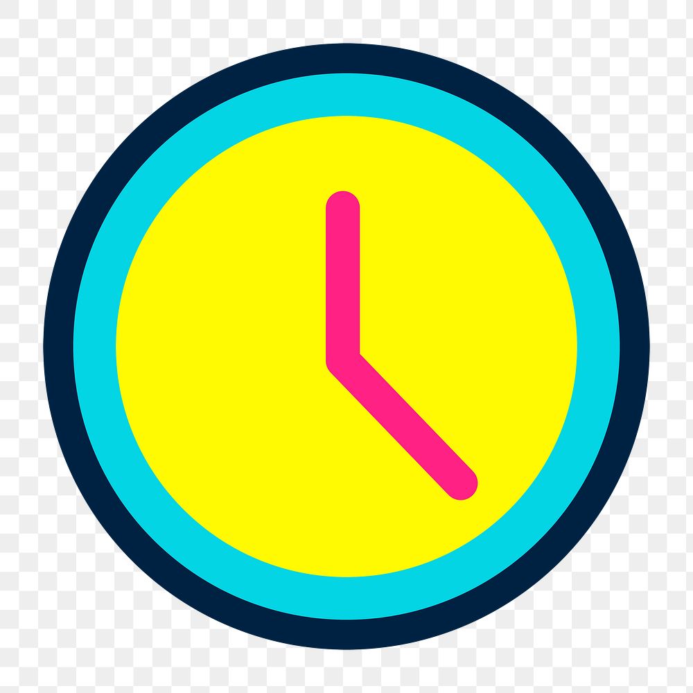 Analog clock icon png, transparent background 