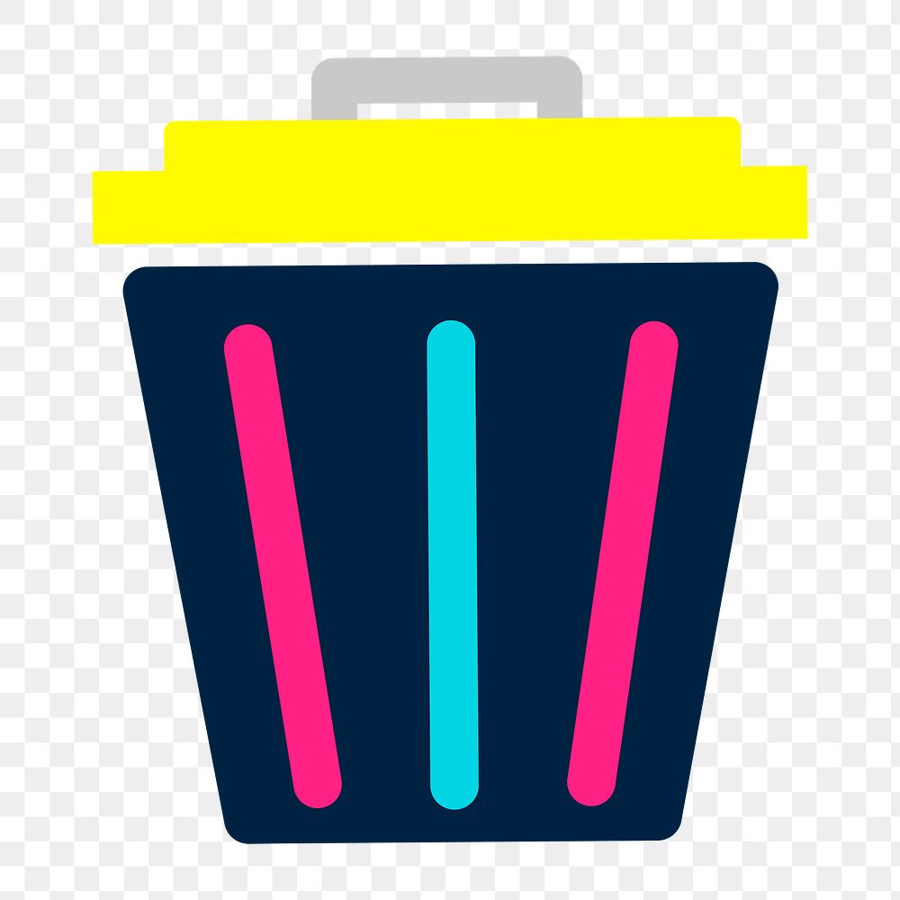 Trash bin icon png,  transparent background 