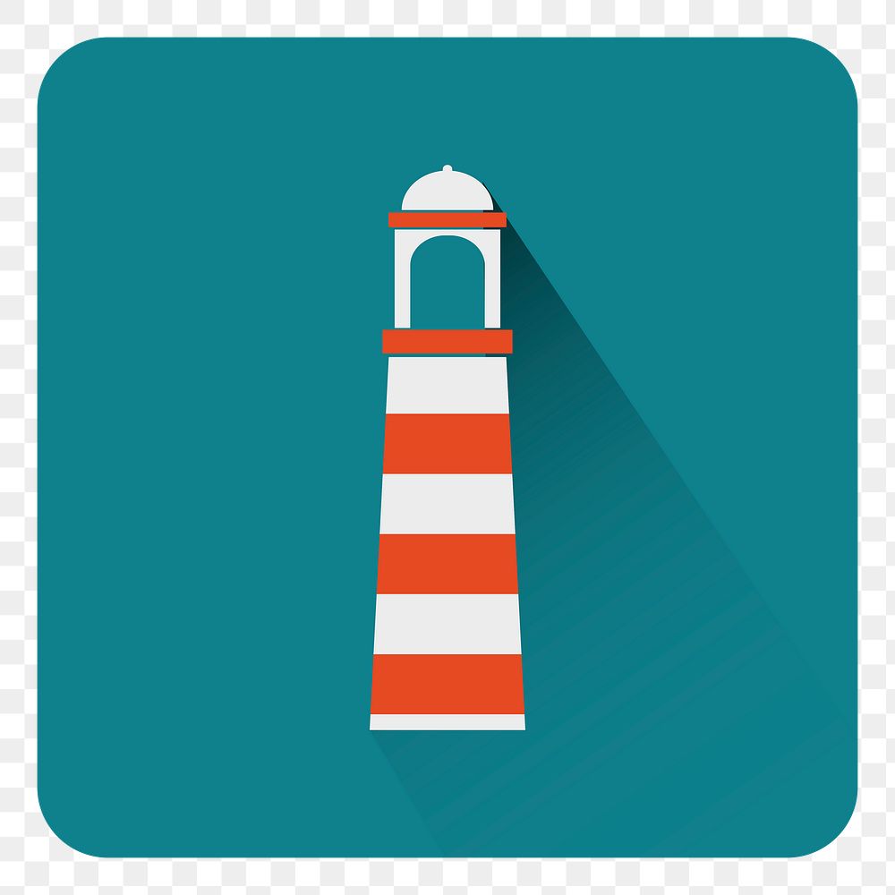 Png red lighthouse icon, transparent background