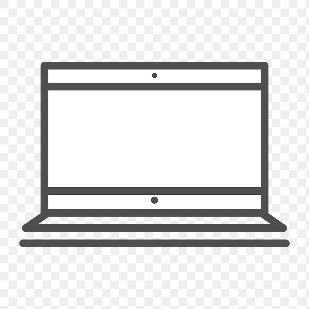 Laptop icon png, digital device illustration on transparent background 
