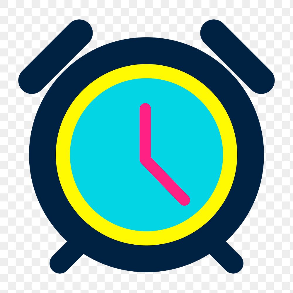 Alarm clock icon png,  transparent background 