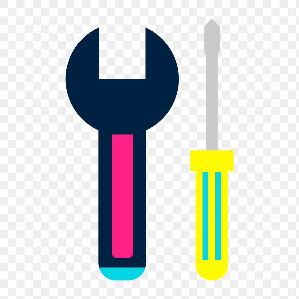 Png vibrant mechanical tools icon, transparent background