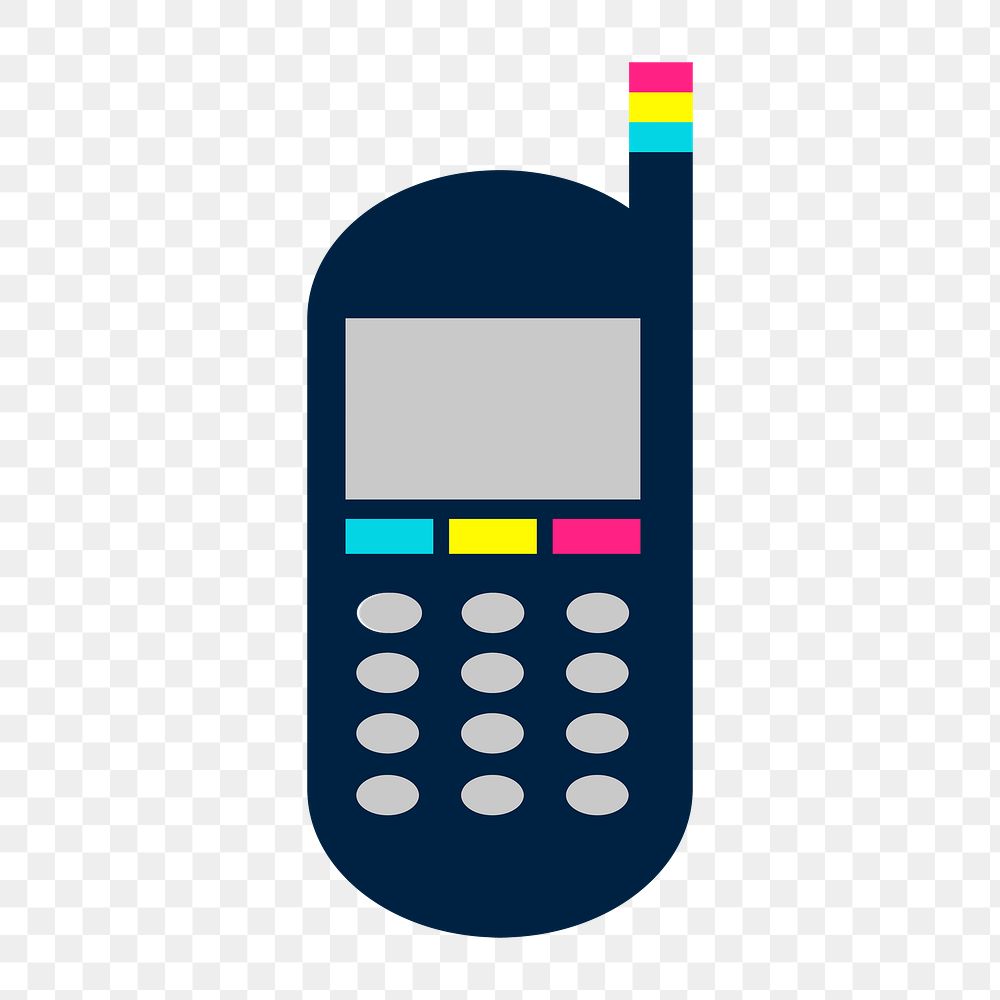 Png vibrant mobile phone icon, transparent background