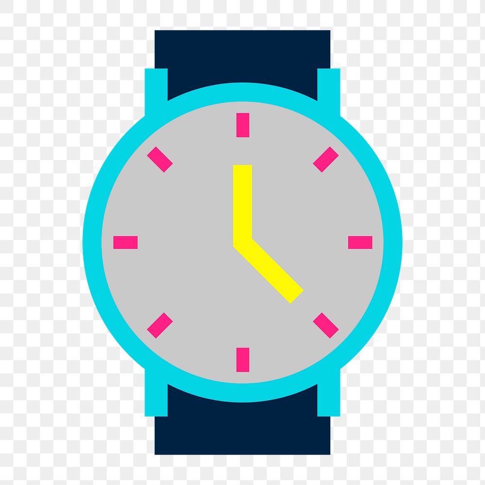 Watch icon png,  transparent background 