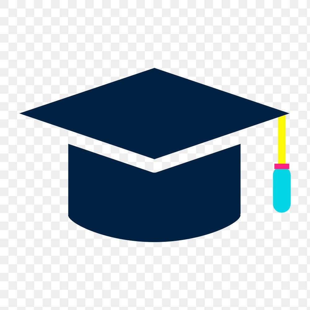 Graduation hat icon png,  transparent background 