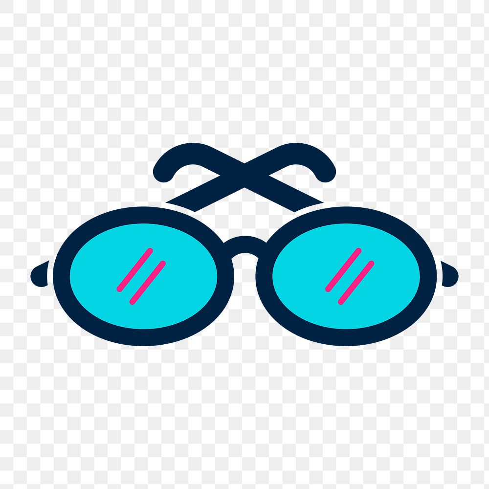 Png vibrant eyeglasses icon, transparent background